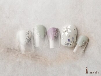アイネイルズ 横浜EAST店(I-nails)/フラワーホロ塗りかけネイル
