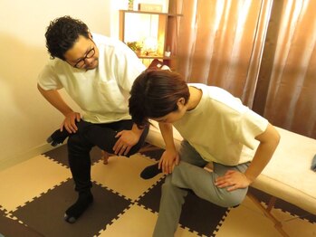 こりとっ手/施術後はストレッチ指導♪