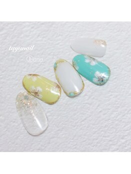 たゆ ネイル(たゆnail)/９月新作☆フラワーラメネイル