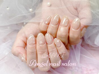 エンジェルネイルサロン(Angel nail salon)/雪飾りX水滴ぷっくり