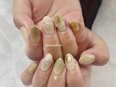 緑ネイル/持ち込みデザイン