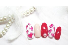 手描きハートネイル