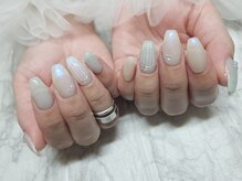 シュガーネイル(sugar nail)/爽やか透け感ネイル