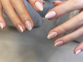 パステルピンク×レース