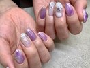 紫ニュアンスネイル