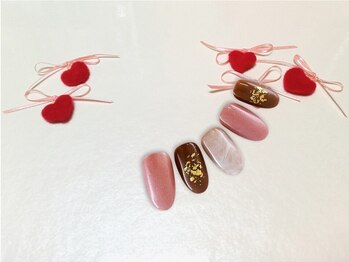 FAST NAIL 春日部店【パラジェル/ジェルネイル専門/定額/マグネット/フットネイル】/ニュアンス ハート【11635】