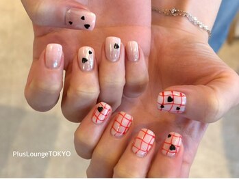 プルースラウンジ トウキョウ(Plus Lounge TOKYO)の写真/【フィルイン/パラジェル対応】ショートネイルデザインが豊富!大人ポップ&キュートな世界観が大人気![原宿]