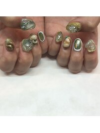 ぽこぽこニュアンスネイル
