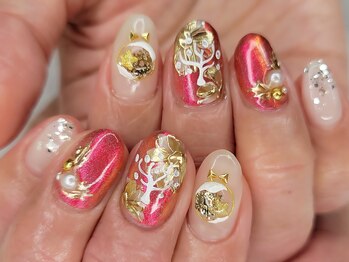 ネイルフロンティア 吉祥寺(NAIL FRONTIER)/手描きホリデーミラー14980円