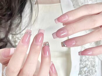 モナサロン(Mona salon)の写真/人気のワンホン/ガラスフレンチ/マグネットもＯＫ♪爪が短いor伸ばせない方も思わず見せたくなる可愛い爪に