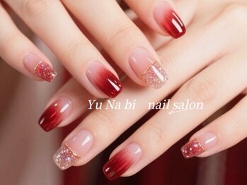 ユナビ 池袋東口店(Yunabi)/赤系グラデーションネイル｜池袋