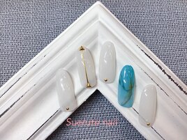 天然石ネイル ¥7000