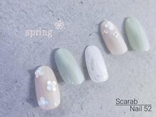 スカラべネイル52 春日部(Scarab Nail 52)/季節のパステル花Design¥7900