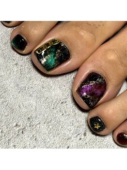 エムネイル(Ｍ)/フットネイル×モチーフネイル