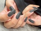 ブラック＆ベージュマットネイル