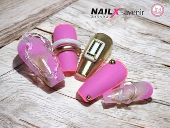 ネイリックス アヴェニール(NAILX avenir)/ネオンパステルピンク×ゴールド