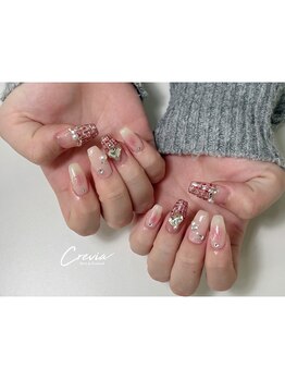 ツイード×チークネイル×パーツ