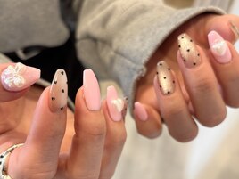 ハートホロピンクネイル
