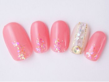 ネイルサロン ドレリッチ 大宮店(drerich)/シンプルキラキラピンク