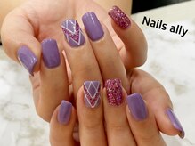 ネイルズアリー 立川店(Nails ally)/スクエア×パープル