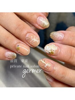 ジェルメ(germer)/水引と和柄ネイル♪