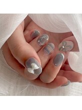 ラズライト(Laslight)/リボン×くすみブルー