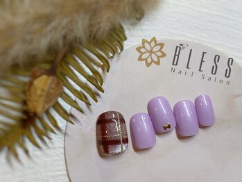 ネイルアンドアイラッシュサロン ブレス 長町南駅店(BLESS)/マグネットでチェック柄