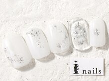 アイネイルズ 新宿店(I nails)/シンプルホロホワイト