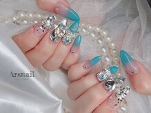 アルスネイル(Ars nail)/キラキラブルーネイル