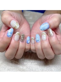 雪の結晶ネイル♪冬ネイル