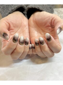 滲みブラウンマーブルネイル！