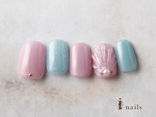 アイネイルズ 横浜EAST店(I-nails)/シンプルぷっくりマーメイド