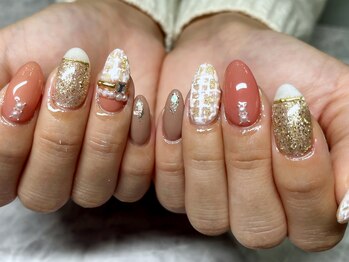 エーネイルルーム(A.Nail.room)/ツイード&ミラーネイル