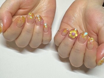 ゴッダスネイル(GODDESS NAIL)/ワンカラー+パーツ2個¥7000