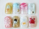 夏ネイル アイス 海ネイル