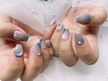 モルフォネイル(Morpho nail)/#ブラウン#ニュアンス#大理石
