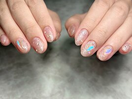 ピンクフラッシュネイル