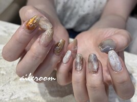 ちぐはぐ夏ネイル