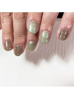 プリュネ(Prune)/グリーン/ラメ/ワンカラー