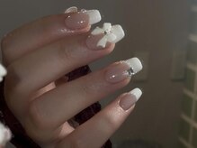 ジェミーネイル エビス(Jemiy nail ebisu)/フレンチリボンガーリー
