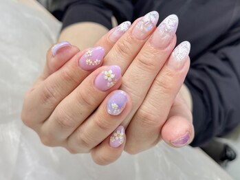 ヒラソルネイル(Girasol nail)/ラベンダーカラーネイル