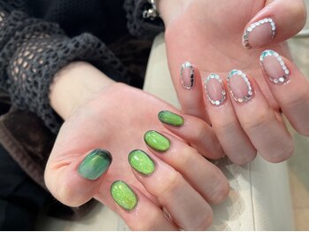 ビューティービースト フォー ネイルアンドアイラッシュ 並木店(beauty:beast)/アシメ マグネット×ホログラム