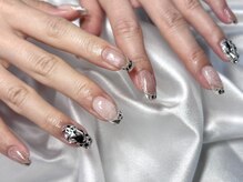 ネイルアンドアイラッシュ シシュ なんば本店(nail&eyelash SyiSyu)/ガラスフレンチ 埋めつくし
