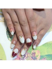 ~ホワイトバイカラーネイル~