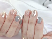 ケヤキ(KEYAKI)/グレー　ミラーネイル