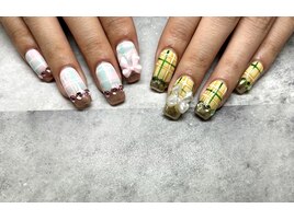 10本チェックネイル