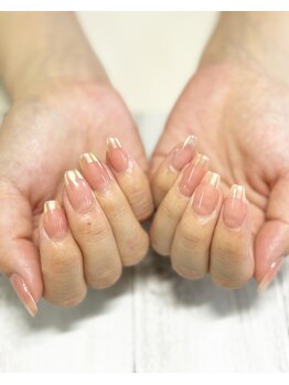 リラネイルサロン/ワンカラー+ミラフレンチ