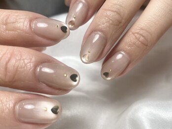 ハートネイル(Heart nail)の写真/オフィスでも映える上品ネイルをお手頃価格で♪ネイル初心者さんにも人気の定額デザインあり◎