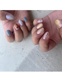 ちぐはぐニュアンスネイル