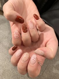 ボルドーツイードネイル¥11.000